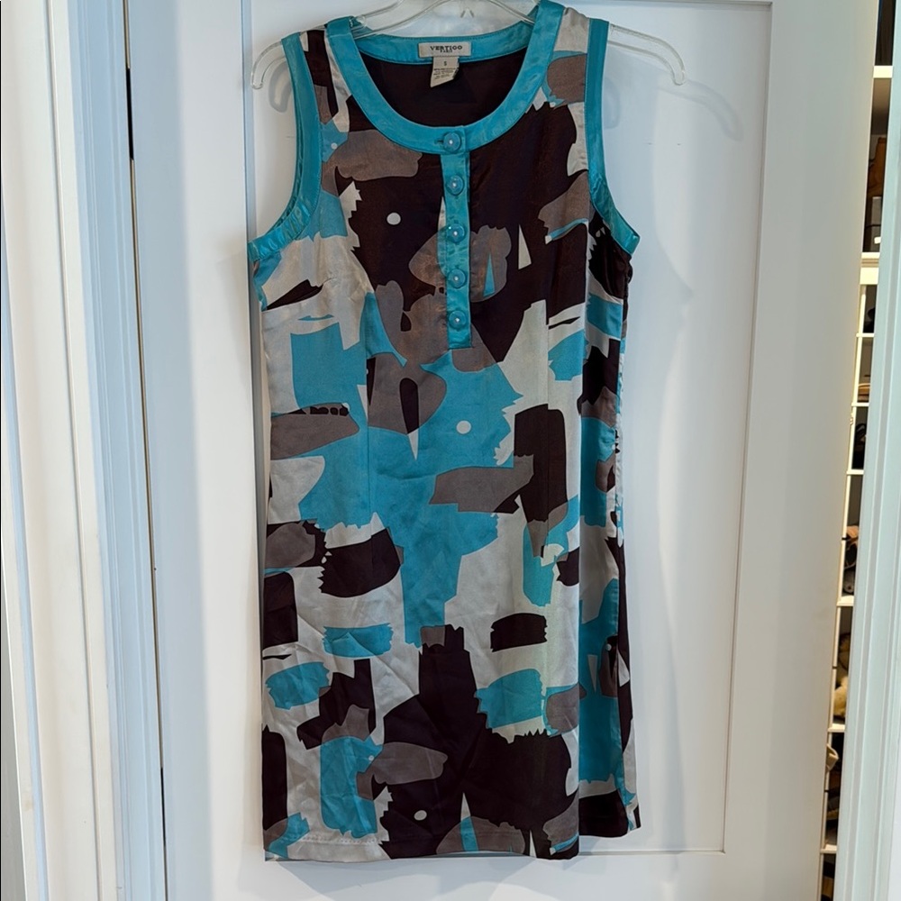 Vertigo Paris Blue and Black Sheath Mini Dress